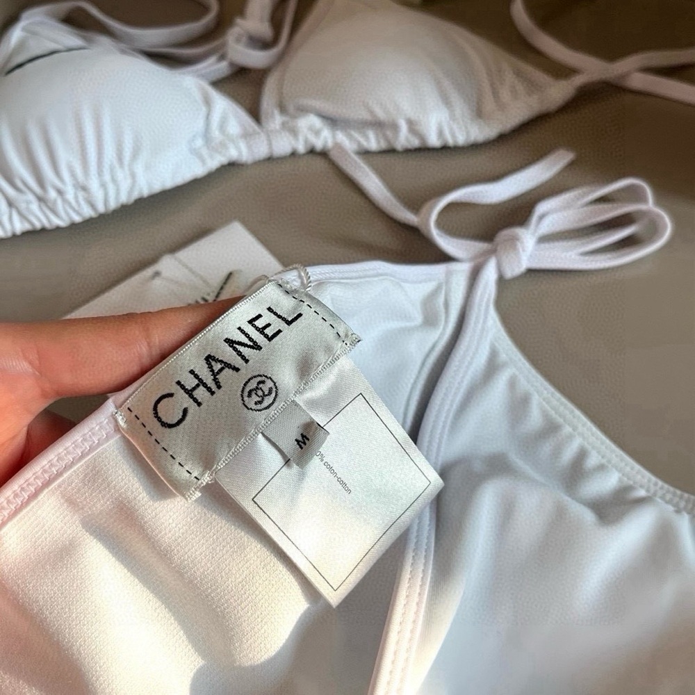 Chanel White Triangle Bikini Set - image 3